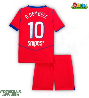 Paris Saint-Germain Ousmane Dembele #10 Tredjeställ Barn 2025-26 Kortärmad (+ Korta byxor)
